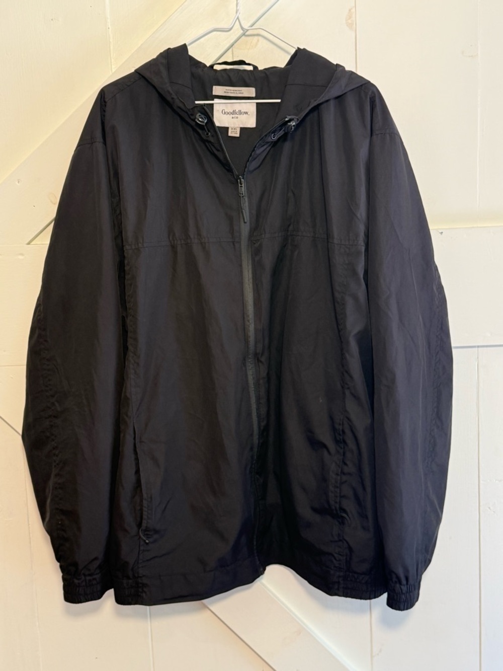 Goodfellow & Co XXL Black Hooded Lightweight Windbreaker Jacket